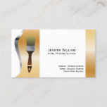 Home Painting Service Gold Stripe Brush Painter Business Card at Zazzle