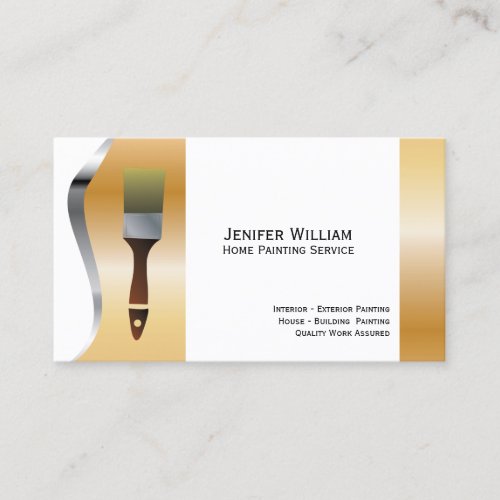 Home Painting Service Gold stripe Brush Painter Business Card