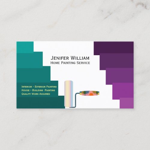 Home Painting Service Purple  green Color Painter Business Card