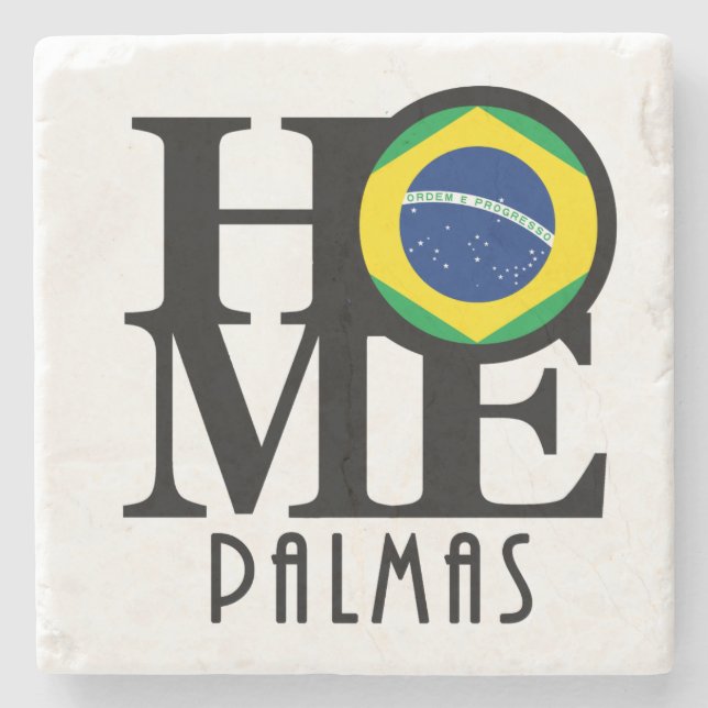 HOME Palmas Brazil Stone Coaster (Front)