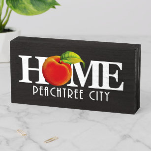 HOME Peachtree City Georgia Wooden Box Sign