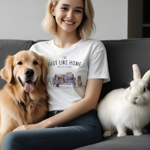 Home Pet Sitting Watercolor Cozy Home Purple Couch T-Shirt