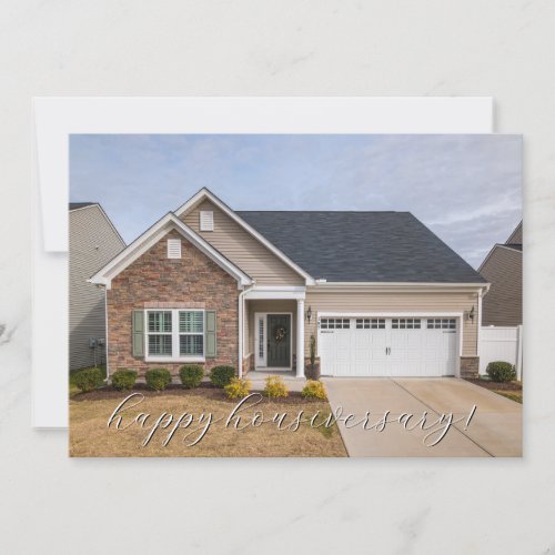 Home Photo First Happy Housiversary Realtor Card