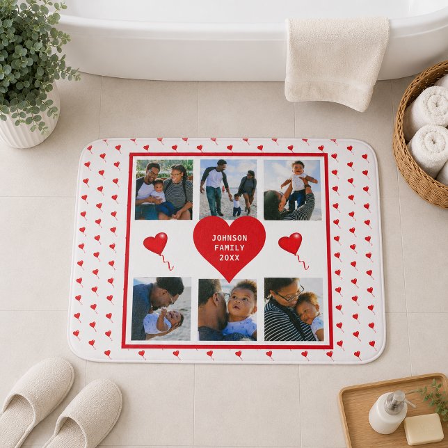 Home Photo Personalized Collage Family Valentine Bath Mat (Home Photo Personalized Collage Family Valentine Bath Mat)