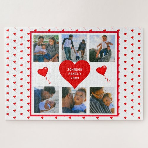 Home Photo Personalized Collage Family Valentine Jigsaw Puzzle