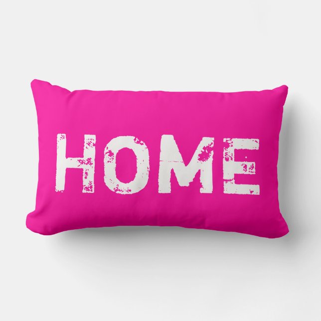 HOME Pink Lumbar Decorative Pillow (Front)