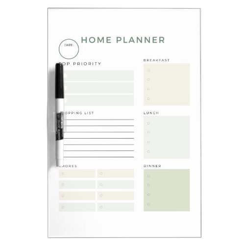 Home Planner To Do List Chores Meals Shopping   Dry Erase Board