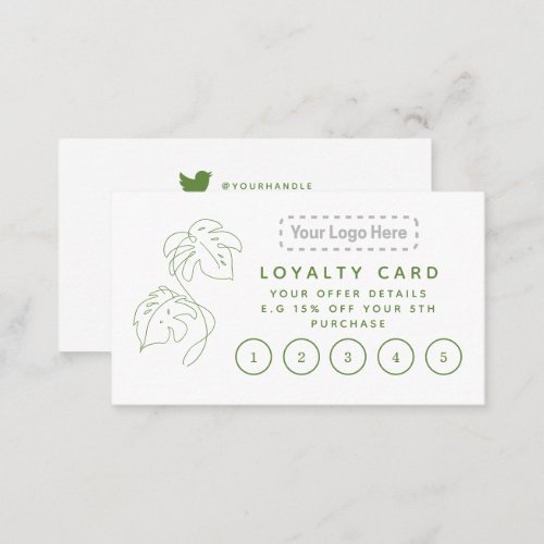 Home plant shop your logo modern loyalty card