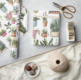 Home Plants Wrapping Paper