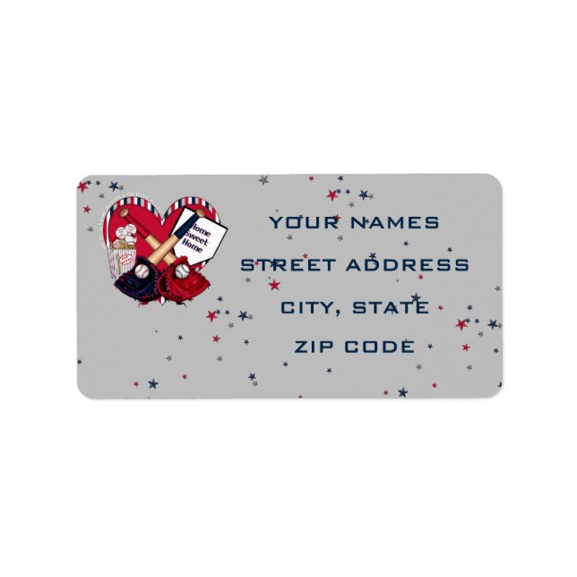 Home Plate Baseball Wedding Address Labels 01 (Front)