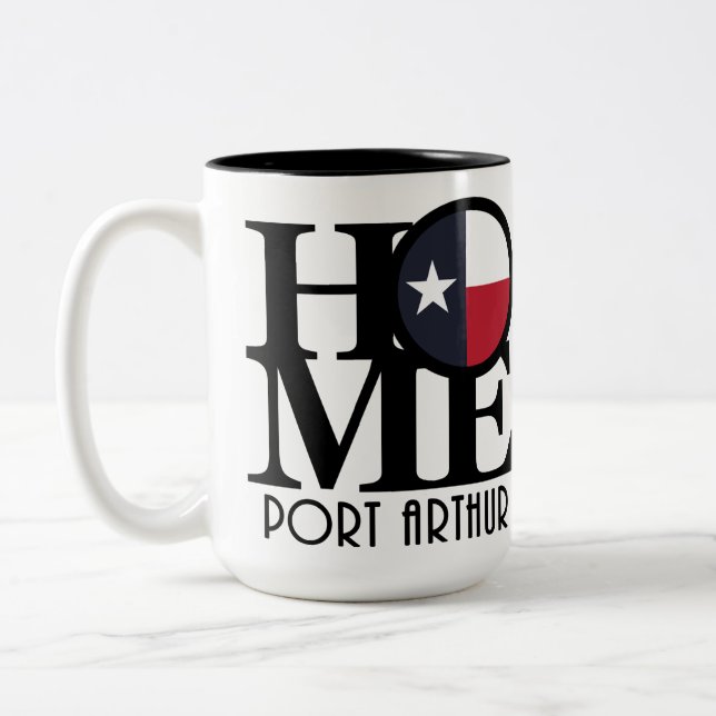 HOME Port Arthur Texas 15oz Two-Tone Coffee Mug (Left)