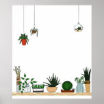 Home Potted Plants Doodle Art Poster at Zazzle