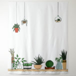 Home Potted Plants Doodle Art Tapestry at Zazzle