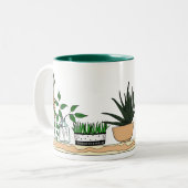 Home Potted Plants Doodle Art Two-Tone Coffee Mug (Front Left)
