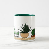 Home Potted Plants Doodle Art Two-Tone Coffee Mug (Center)