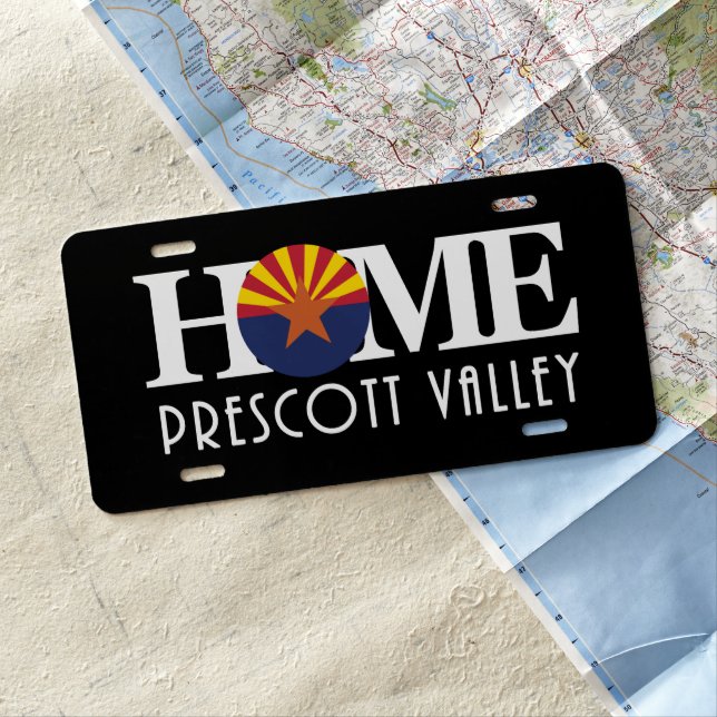 HOME Prescott Valley AZ License Plate (In Situ)