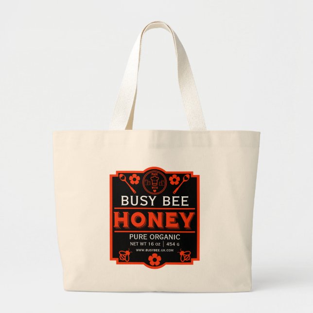 Home Produce Honey Large Tote Bag (Front)