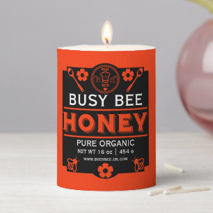 Home Produce Honey Pillar Candle