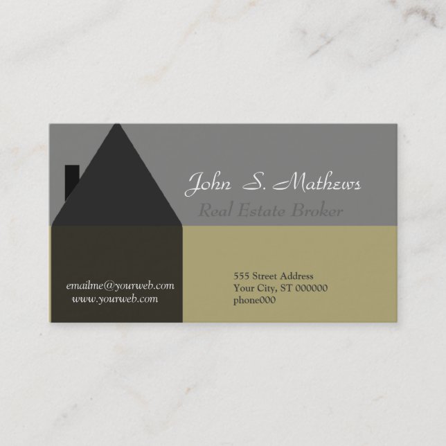 Home Professional Realtor Black Gray Business Card (Front)