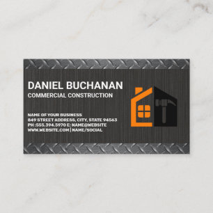 Home Property   Metal   Construction Business Card