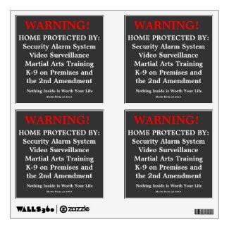 Home Protected Warning Decals