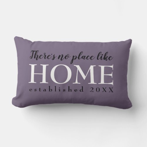 Home Quote Customized Year Established Purple Lumbar Pillow
