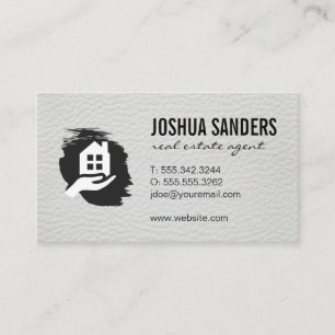 Home Real Estate Investor Leather Trim Business Card
