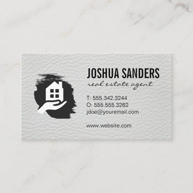 Home Real Estate | Investor | Leather Trim Business Card (Front)
