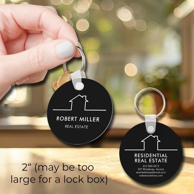Home Real Estate Realtor Promotional Keychain (2" Home Real Estate Realtor Promotional Keychain (may be too large for a lock box))
