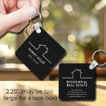 Home Real Estate Realtor Promotional Keychain<br><div class="desc">Square 2.25" x 2.25" keychain features your details on the front and back in chic lettering with a home logo design. Personalize this keychain for yourself,  your company,  employees and clients. MAY BE TOO LARGE FOR A LOCK BOX.</div>