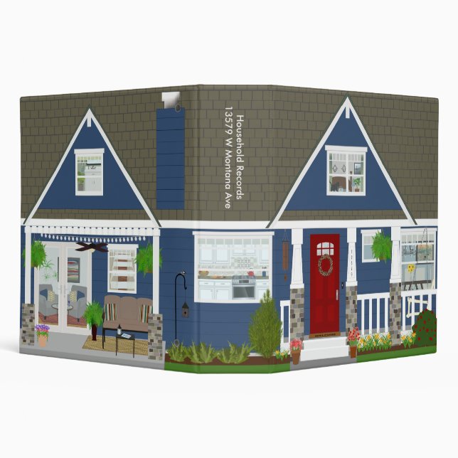 Home Records Craftsman Style 3 Ring Binder (Background)