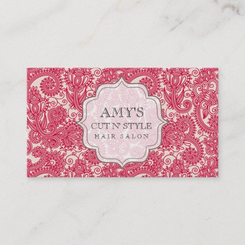 Home Red Salon Designer Hair Stylist Appointment Business Card Template