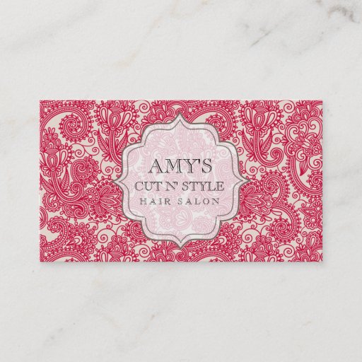 Customizable Home Red Salon Designer Hair Stylist Appointment Business Card Template