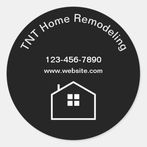 Home Remodeling Business Logo Promotional Classic Round Sticker