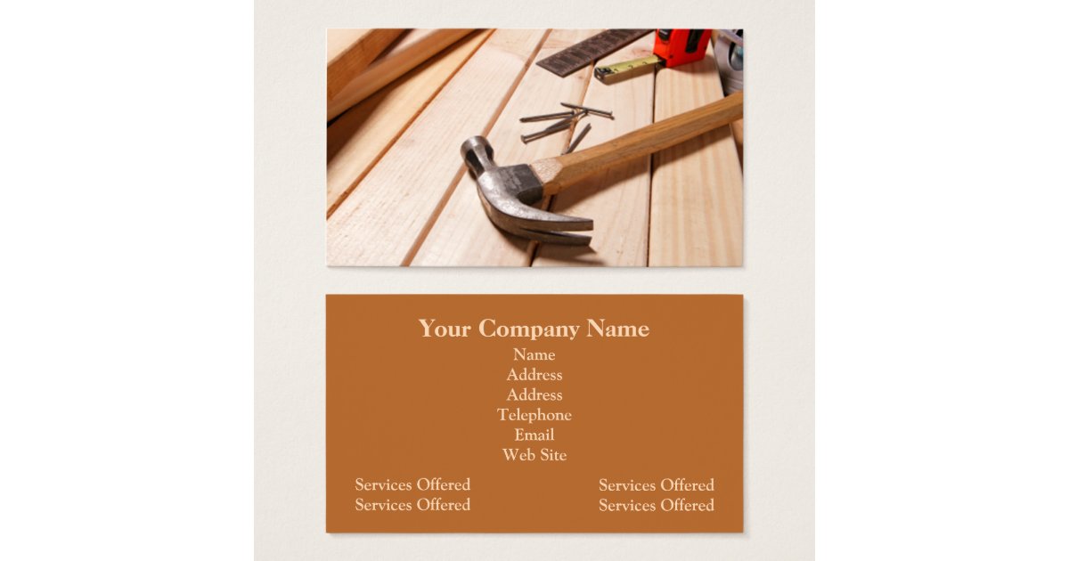 Home Remodeling/Carpentry Business Card Zazzle