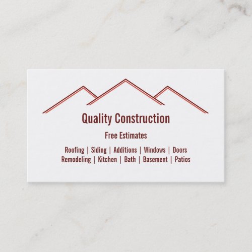 Home Remodeling  Construction Business Card