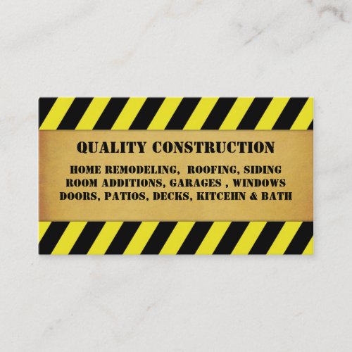 Home Remodeling Construction Business Card