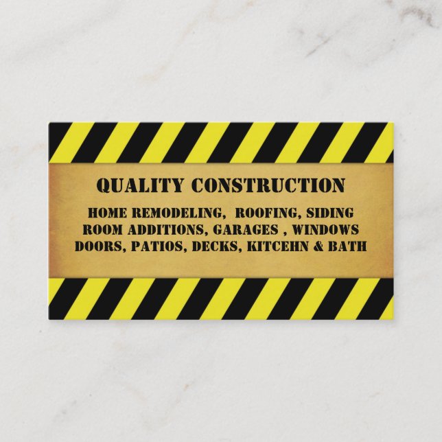 Home Remodeling Construction Business Card (Front)