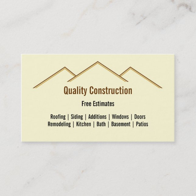 Home Remodeling / Construction Business Card (Front)