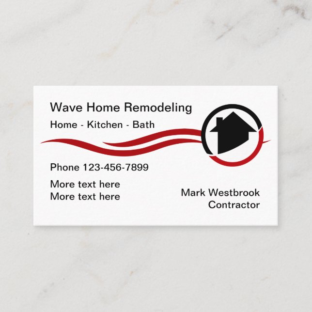 Home Remodeling Modern Business Cards (Front)