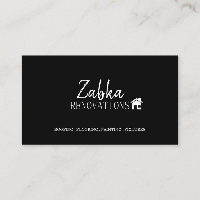 Home Remodeling Renovation Construction Business Card (Front)
