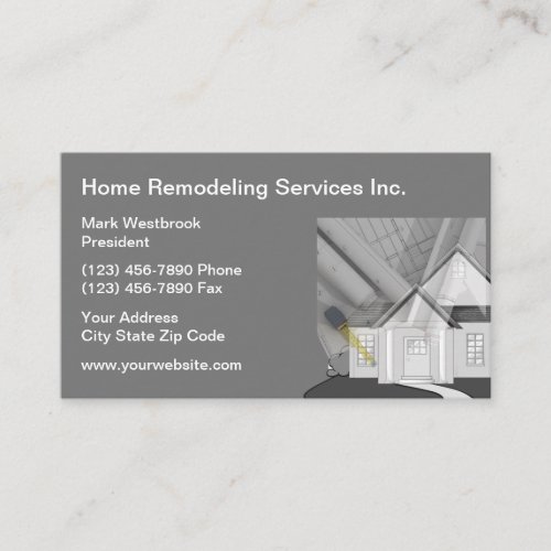 Home Remodeling Services Modern Business Cards