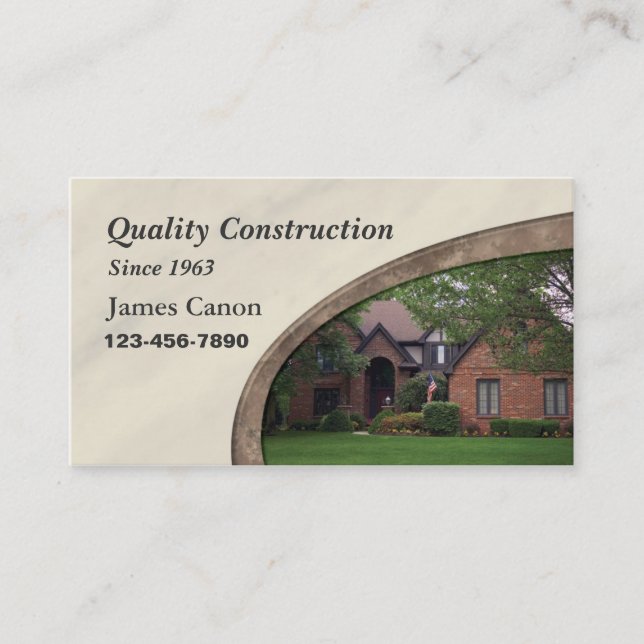 Home Remoldling or Construction Business Card (Front)