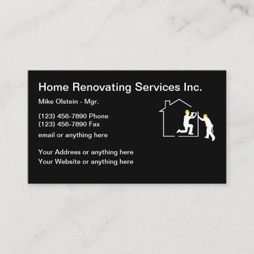 Home Renovating  Remodeling Business Card
