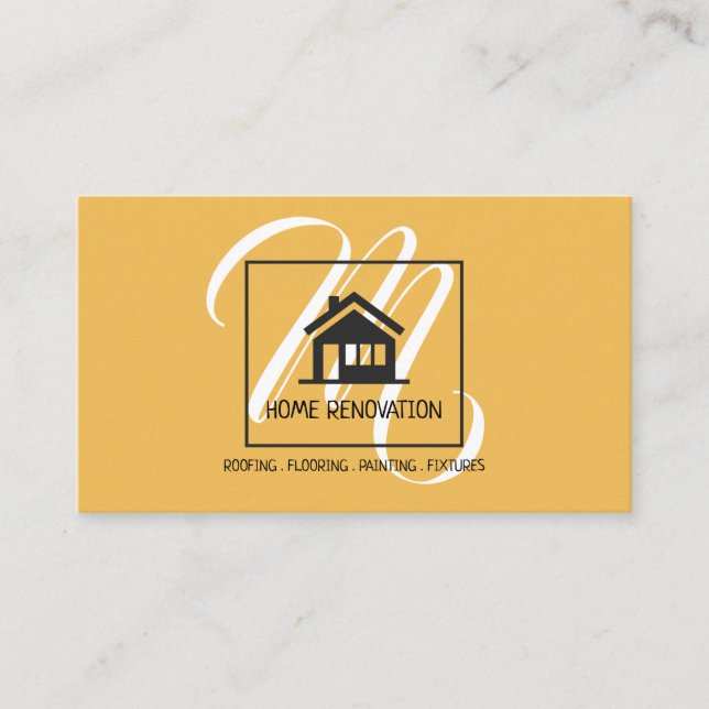 Home  Renovation Construction Business Card (Front)