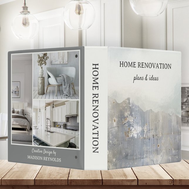 Home Renovation Planner Binder (Home renovation or remodeling planner binder with custom photos - interior design)