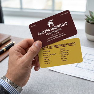 Home Renovation Professional Modern Maroon Business Card
