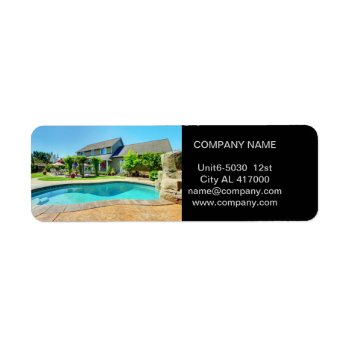 Home Renovation Realtor Pool Maintenance Label by WhenWestMeetEast at Zazzle