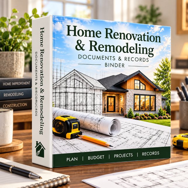 Home Renovation & Remodeling Documents and Records 3 Ring Binder (Creator Uploaded)