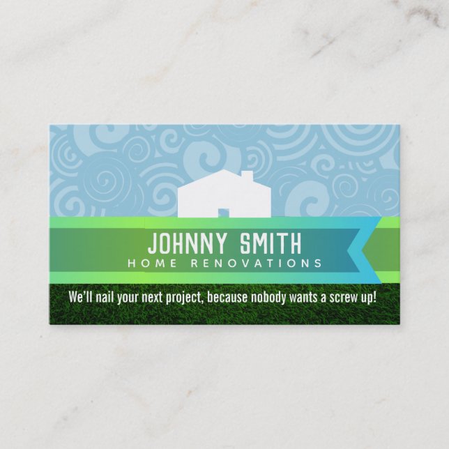 Home Renovation Slogans Business Cards (Front)